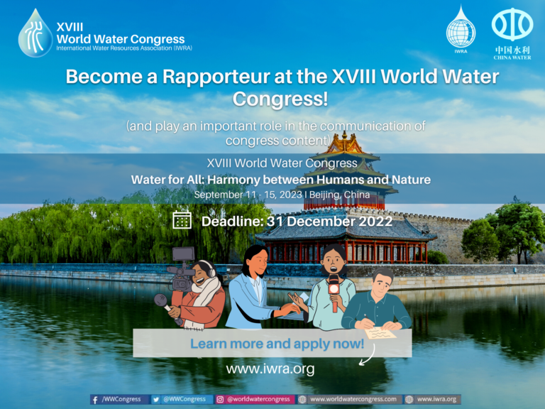 Become a Rapporteur at IWRA’s XVIII World Water Congress!