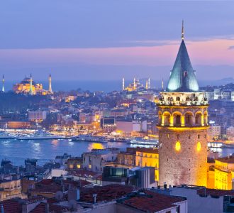 Galata tower and bosphorus in İstanbul Turkey.